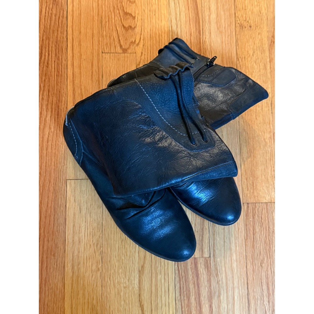 Merrell Vera Mid Black Leather Boots Womens 9.5 Striped Lining - Picture 4 of 9